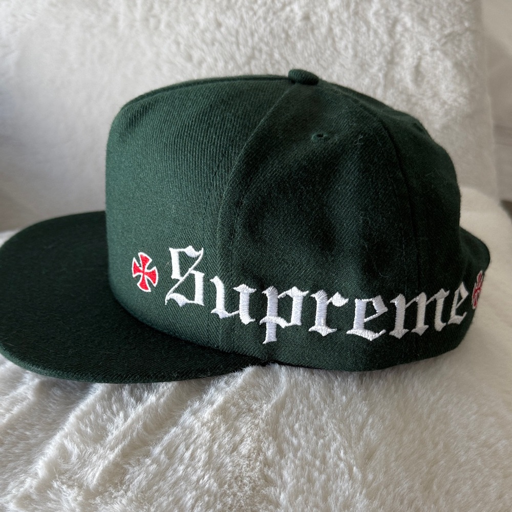 Supreme Forest Green Hat with White Logo